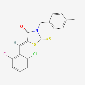 molecular formula C18H13ClFNOS2 B4629330 5-(2-氯-6-氟苄叉基)-3-(4-甲基苄基)-2-硫代-1,3-噻唑烷-4-酮 