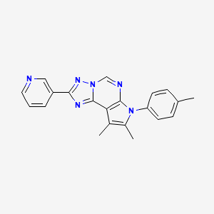 molecular formula C21H18N6 B4629337 8,9-dimethyl-7-(4-methylphenyl)-2-(3-pyridinyl)-7H-pyrrolo[3,2-e][1,2,4]triazolo[1,5-c]pyrimidine 