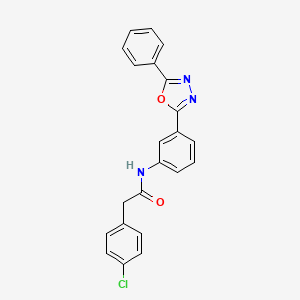 molecular formula C22H16ClN3O2 B4629351 2-(4-chlorophenyl)-N-[3-(5-phenyl-1,3,4-oxadiazol-2-yl)phenyl]acetamide 