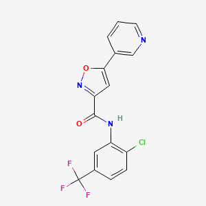 molecular formula C16H9ClF3N3O2 B4629357 N-[2-氯-5-(三氟甲基)苯基]-5-(3-吡啶基)-3-异恶唑甲酰胺 
