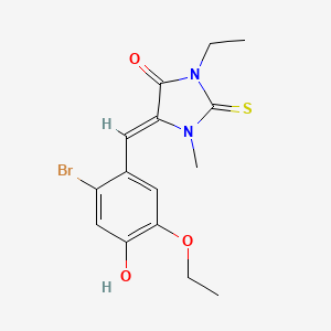 molecular formula C15H17BrN2O3S B4629364 5-(2-bromo-5-ethoxy-4-hydroxybenzylidene)-3-ethyl-1-methyl-2-thioxo-4-imidazolidinone 