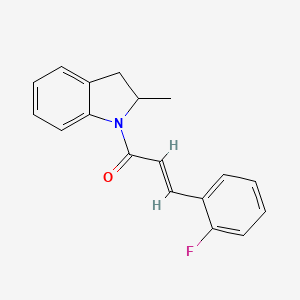 molecular formula C18H16FNO B4629368 1-[3-(2-fluorophenyl)acryloyl]-2-methylindoline 