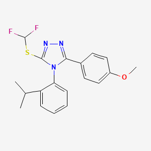 molecular formula C19H19F2N3OS B4629383 3-[(difluoromethyl)thio]-4-(2-isopropylphenyl)-5-(4-methoxyphenyl)-4H-1,2,4-triazole 