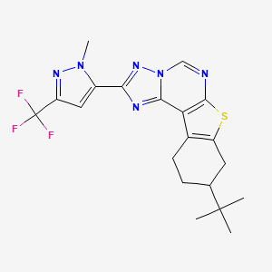 molecular formula C20H21F3N6S B4629385 9-叔丁基-2-[1-甲基-3-(三氟甲基)-1H-吡唑-5-基]-8,9,10,11-四氢[1]苯并噻吩并[3,2-e][1,2,4]三唑并[1,5-c]嘧啶 