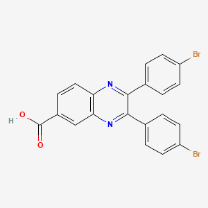 molecular formula C21H12Br2N2O2 B4629393 2,3-bis(4-bromophenyl)-6-quinoxalinecarboxylic acid 