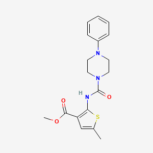 molecular formula C18H21N3O3S B4629398 methyl 5-methyl-2-{[(4-phenyl-1-piperazinyl)carbonyl]amino}-3-thiophenecarboxylate 