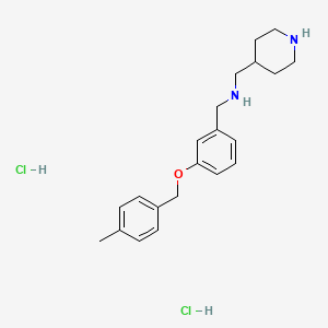 molecular formula C21H30Cl2N2O B4629409 {3-[(4-methylbenzyl)oxy]benzyl}(4-piperidinylmethyl)amine dihydrochloride 