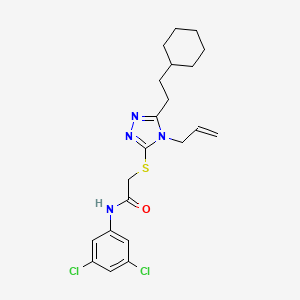 molecular formula C21H26Cl2N4OS B4629420 2-{[4-allyl-5-(2-cyclohexylethyl)-4H-1,2,4-triazol-3-yl]thio}-N-(3,5-dichlorophenyl)acetamide 