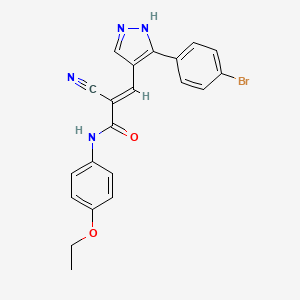 3-[3-(4-bromophenyl)-1H-pyrazol-4-yl]-2-cyano-N-(4-ethoxyphenyl)acrylamide