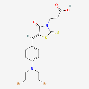 molecular formula C17H18Br2N2O3S2 B4629434 3-(5-{4-[bis(2-bromoethyl)amino]benzylidene}-4-oxo-2-thioxo-1,3-thiazolidin-3-yl)propanoic acid 
