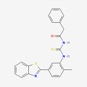 molecular formula C23H19N3OS2 B4629452 N-({[5-(1,3-benzothiazol-2-yl)-2-methylphenyl]amino}carbonothioyl)-2-phenylacetamide 