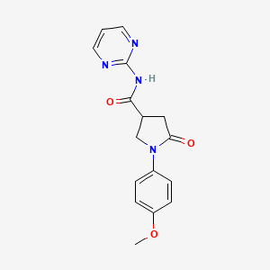molecular formula C16H16N4O3 B4629462 1-(4-甲氧基苯基)-5-氧代-N-2-嘧啶基-3-吡咯烷甲酰胺 