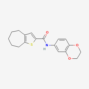 molecular formula C18H19NO3S B4629468 N-(2,3-二氢-1,4-苯并二氧杂环-6-基)-5,6,7,8-四氢-4H-环庚并[b]噻吩-2-甲酰胺 