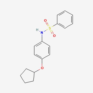 molecular formula C17H19NO3S B4629482 N-[4-(cyclopentyloxy)phenyl]benzenesulfonamide 