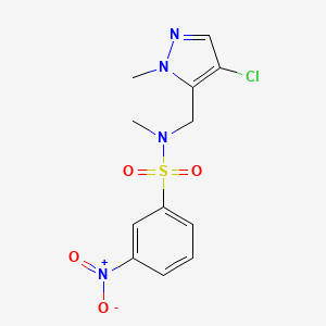 molecular formula C12H13ClN4O4S B4629492 N-[(4-氯-1-甲基-1H-吡唑-5-基)甲基]-N-甲基-3-硝基苯磺酰胺 