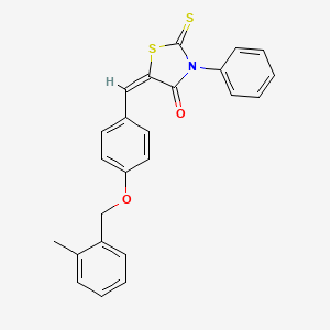 molecular formula C24H19NO2S2 B4629499 5-{4-[(2-methylbenzyl)oxy]benzylidene}-3-phenyl-2-thioxo-1,3-thiazolidin-4-one 