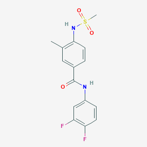 molecular formula C15H14F2N2O3S B4629502 N-(3,4-difluorophenyl)-3-methyl-4-[(methylsulfonyl)amino]benzamide 