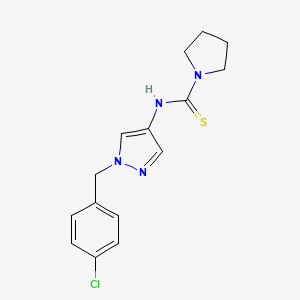molecular formula C15H17ClN4S B4629529 N-[1-(4-chlorobenzyl)-1H-pyrazol-4-yl]-1-pyrrolidinecarbothioamide 