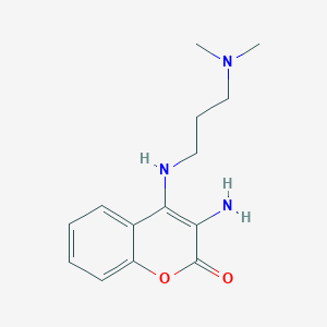 molecular formula C14H19N3O2 B4629538 3-amino-4-{[3-(dimethylamino)propyl]amino}-2H-chromen-2-one 