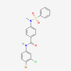 molecular formula C20H16BrClN2O3S B4629543 N-(4-bromo-3-chlorophenyl)-4-[methyl(phenylsulfonyl)amino]benzamide 