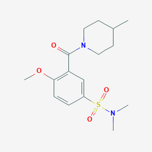 molecular formula C16H24N2O4S B4629545 4-methoxy-N,N-dimethyl-3-[(4-methyl-1-piperidinyl)carbonyl]benzenesulfonamide 