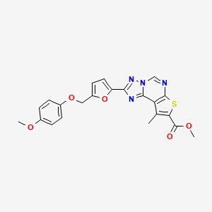 methyl 2-{5-[(4-methoxyphenoxy)methyl]-2-furyl}-9-methylthieno[3,2-e][1,2,4]triazolo[1,5-c]pyrimidine-8-carboxylate