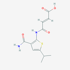 molecular formula C12H14N2O4S B4629569 4-{[3-(aminocarbonyl)-5-isopropyl-2-thienyl]amino}-4-oxo-2-butenoic acid 