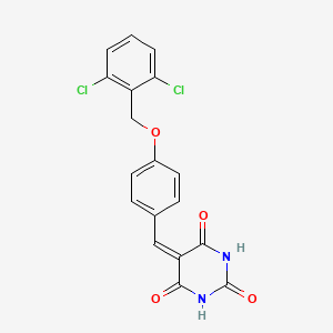 molecular formula C18H12Cl2N2O4 B4629577 5-{4-[(2,6-dichlorobenzyl)oxy]benzylidene}-2,4,6(1H,3H,5H)-pyrimidinetrione 