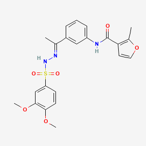 molecular formula C22H23N3O6S B4629585 N-(3-{N-[(3,4-二甲氧苯基)磺酰]乙烷腙酰}苯基)-2-甲基-3-呋喃酰胺 