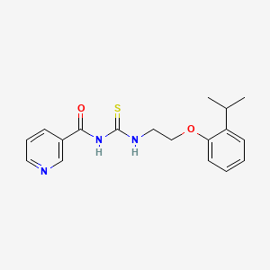 molecular formula C18H21N3O2S B4629593 N-({[2-(2-isopropylphenoxy)ethyl]amino}carbonothioyl)nicotinamide 