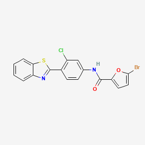 molecular formula C18H10BrClN2O2S B4629605 N-[4-(1,3-benzothiazol-2-yl)-3-chlorophenyl]-5-bromo-2-furamide 
