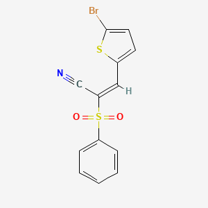 molecular formula C13H8BrNO2S2 B4629656 3-(5-溴-2-噻吩基)-2-(苯磺酰基)丙烯腈 