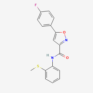 molecular formula C17H13FN2O2S B4629664 5-(4-fluorophenyl)-N-[2-(methylthio)phenyl]-3-isoxazolecarboxamide 