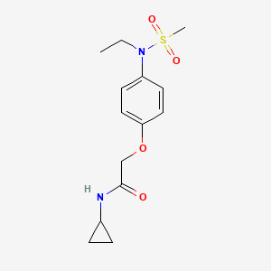 molecular formula C14H20N2O4S B4629671 N-cyclopropyl-2-{4-[ethyl(methylsulfonyl)amino]phenoxy}acetamide 