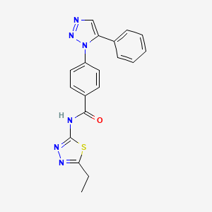 N-(5-ethyl-1,3,4-thiadiazol-2-yl)-4-(5-phenyl-1H-1,2,3-triazol-1-yl)benzamide