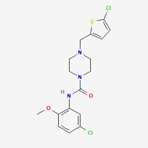 molecular formula C17H19Cl2N3O2S B4629699 N-(5-氯-2-甲氧基苯基)-4-[(5-氯-2-噻吩基)甲基]-1-哌嗪甲酰胺 