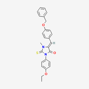 molecular formula C26H24N2O3S B4629703 5-[4-(苄氧基)苯亚甲基]-3-(4-乙氧基苯基)-1-甲基-2-硫代-4-咪唑烷-2-酮 