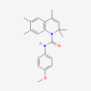 molecular formula C22H26N2O2 B4629709 N-(4-methoxyphenyl)-2,2,4,6,7-pentamethyl-1(2H)-quinolinecarboxamide 