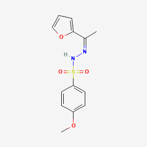 molecular formula C13H14N2O4S B4629716 N'-[1-(2-呋喃基)亚乙基]-4-甲氧基苯磺酰肼 