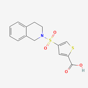 molecular formula C14H13NO4S2 B4629723 4-(3,4-dihydro-2(1H)-isoquinolinylsulfonyl)-2-thiophenecarboxylic acid 