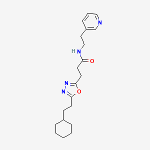 molecular formula C20H28N4O2 B4629734 3-[5-(2-cyclohexylethyl)-1,3,4-oxadiazol-2-yl]-N-[2-(3-pyridinyl)ethyl]propanamide 