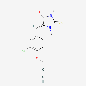 molecular formula C15H13ClN2O2S B4629736 5-[3-chloro-4-(2-propyn-1-yloxy)benzylidene]-1,3-dimethyl-2-thioxo-4-imidazolidinone 