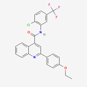 molecular formula C25H18ClF3N2O2 B4629773 N-[2-chloro-5-(trifluoromethyl)phenyl]-2-(4-ethoxyphenyl)-4-quinolinecarboxamide 