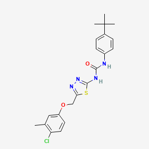 molecular formula C21H23ClN4O2S B4629779 N-(4-tert-butylphenyl)-N'-{5-[(4-chloro-3-methylphenoxy)methyl]-1,3,4-thiadiazol-2-yl}urea 