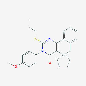 molecular formula C26H28N2O2S B462979 3-(4-methoxyphenyl)-2-propylsulfanylspiro[6H-benzo[h]quinazoline-5,1'-cyclopentane]-4-one CAS No. 337496-23-8