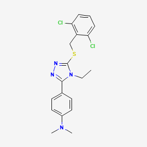 molecular formula C19H20Cl2N4S B4629798 (4-{5-[(2,6-dichlorobenzyl)thio]-4-ethyl-4H-1,2,4-triazol-3-yl}phenyl)dimethylamine 
