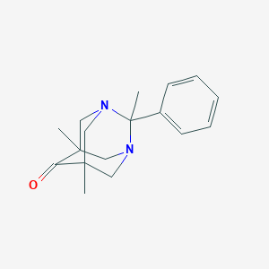 molecular formula C17H22N2O B462980 2,5,7-Trimethyl-2-phenyl-1,3-diazatricyclo[3.3.1.1~3,7~]decan-6-one CAS No. 353483-85-9