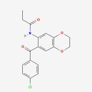 N-[7-(4-chlorobenzoyl)-2,3-dihydro-1,4-benzodioxin-6-yl]propanamide