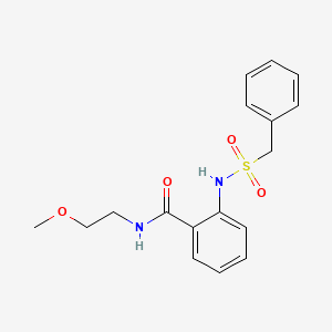 molecular formula C17H20N2O4S B4629817 2-[(苄基磺酰)氨基]-N-(2-甲氧基乙基)苯甲酰胺 