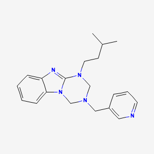 molecular formula C20H25N5 B4629821 1-(3-methylbutyl)-3-(3-pyridinylmethyl)-1,2,3,4-tetrahydro[1,3,5]triazino[1,2-a]benzimidazole 